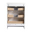 Ensemble de meuble-lavabo autoportant 72 po avec lavabo en résine, 2 armoires de rangement et 2 armoires murales, portes et tiroirs à fermeture en douceur, contreplaqué (KD-Packing)