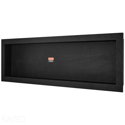 Shower Niche Ready For Tile 16" X 50", Single Shelf Organizer, Square Corners Wall-Inserted Niche Recessed, Sealed Protection Modern Soap Storage Niche For Shower Bathroom, Black