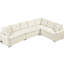 Canapé modulaire en forme de L avec siège confortable et revêtement en chenille beige