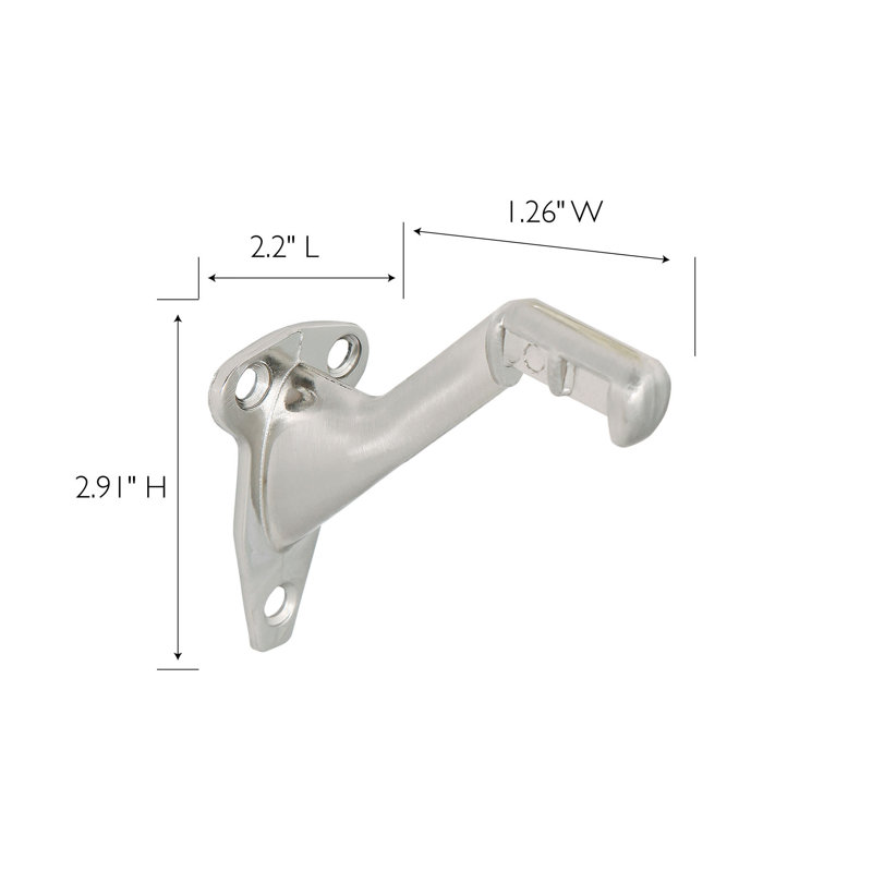 Standard Zinc Handrail Bracket in Polished Brass (5 per Pack), Satin Nickel