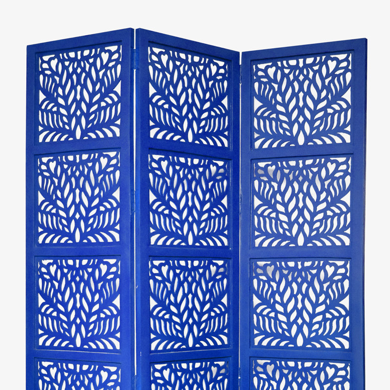 Cloison pliante 3 panneaux Godfrey, bleu