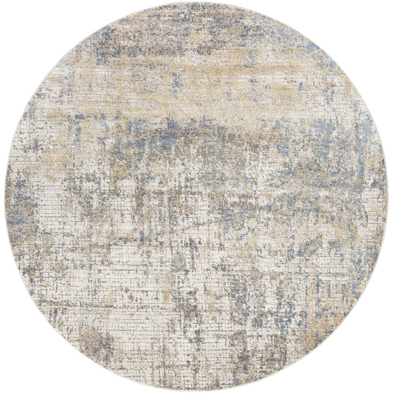 Omaha Abstract Camel Area Rug, Round 7'10"