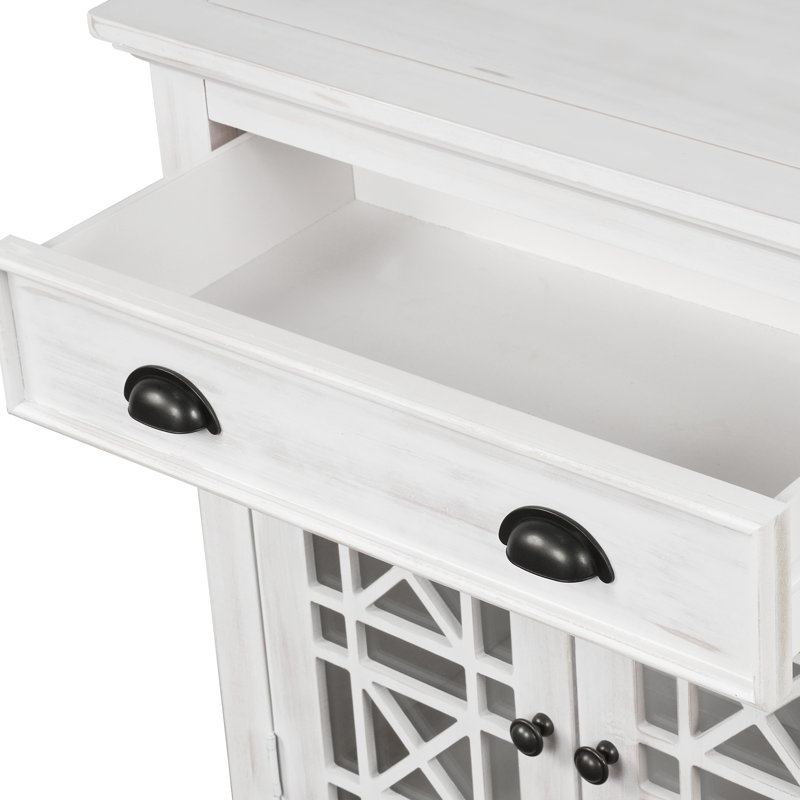 Mara Solid Wood Accent Cabinet, Vintage White