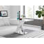 Marietta Chrome Metal and White High Gloss Dining Table Set - 4 Luxury Modern Dining Chairs-37090155