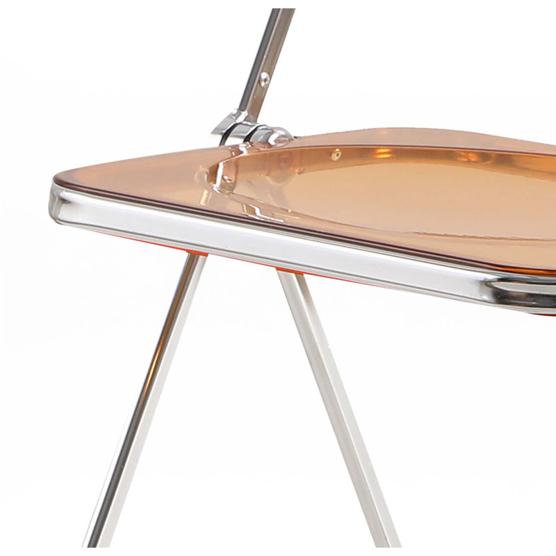 Chaise pliante en acrylique transparent, Orange