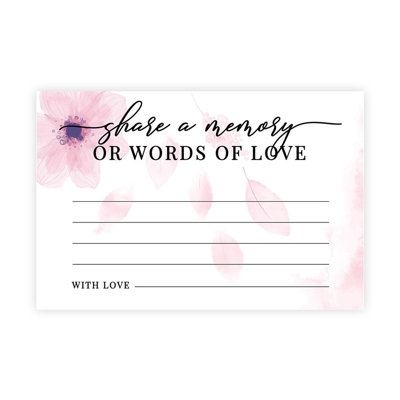 Watercolor Flower Share a Memory Cards
