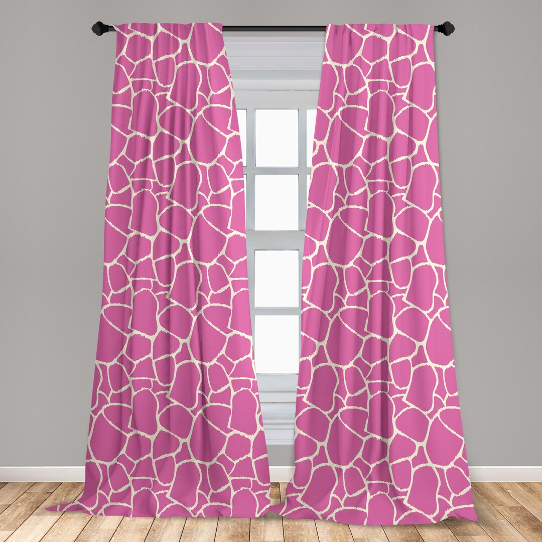 Fenstervorhänge, Leichtes Dekor, Abstrakte Tierhaut, Giraffe, Pink Cream