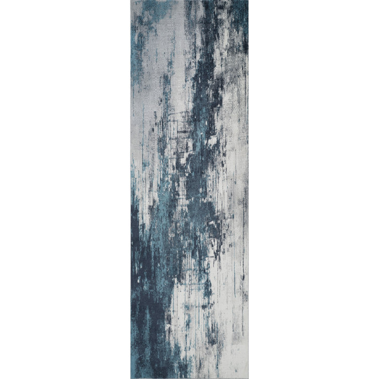 Machine Washable Liam Blue/Gray Rug