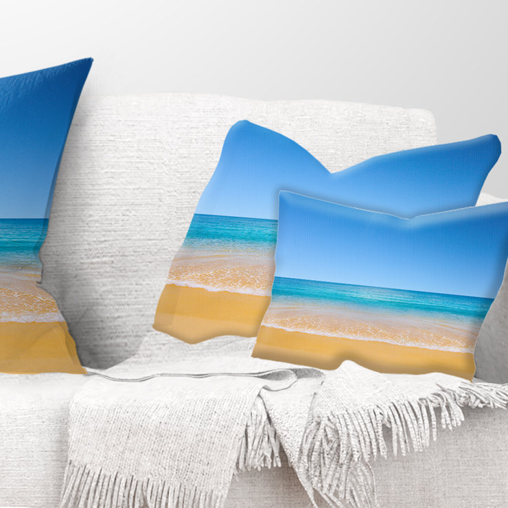 Vue de la plage tropicale Seashore Photo avec housse de coussin rectangulaire lombaire et insert