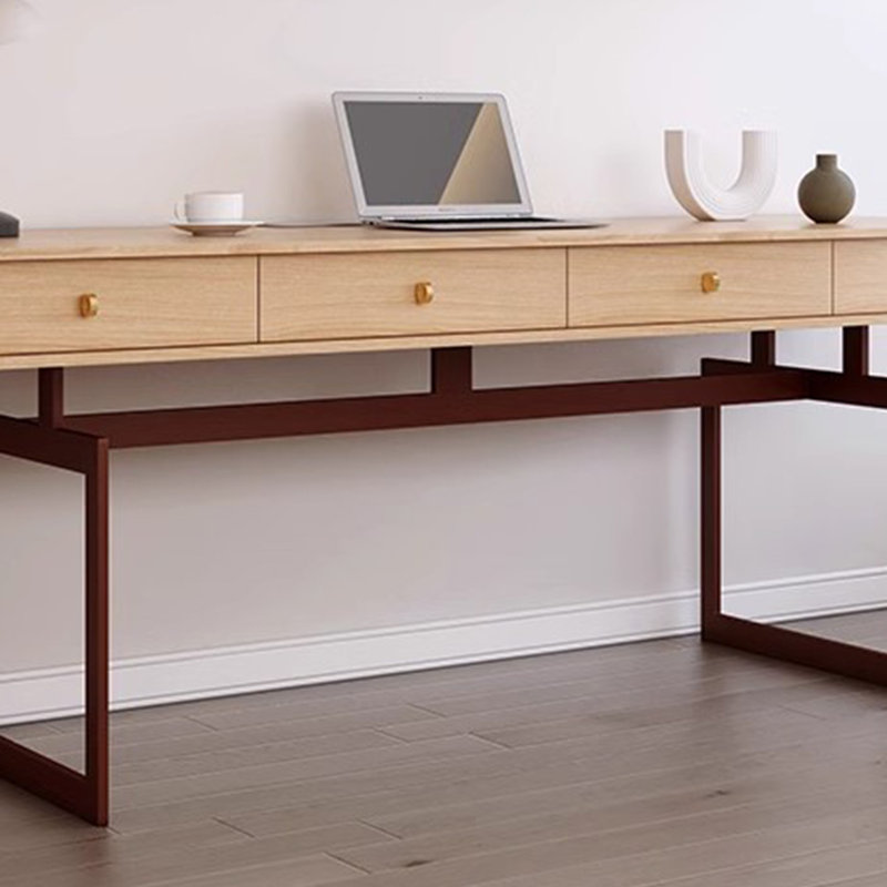 Bureau tendance en bois brut, H 29,52 po x l 86,61 po x P 31,49 po