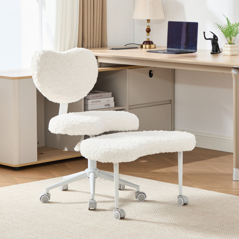 Fauteuil de méditation artificiel, Fausse fourrure, Beige