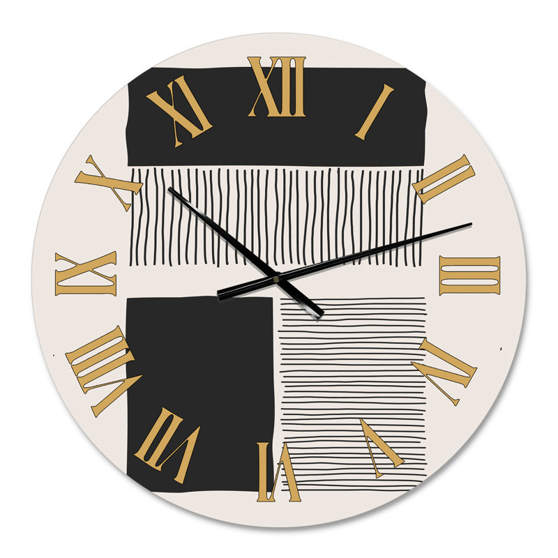 Minimal Geometric Lines and Squares VII - Modern wall clock, Small