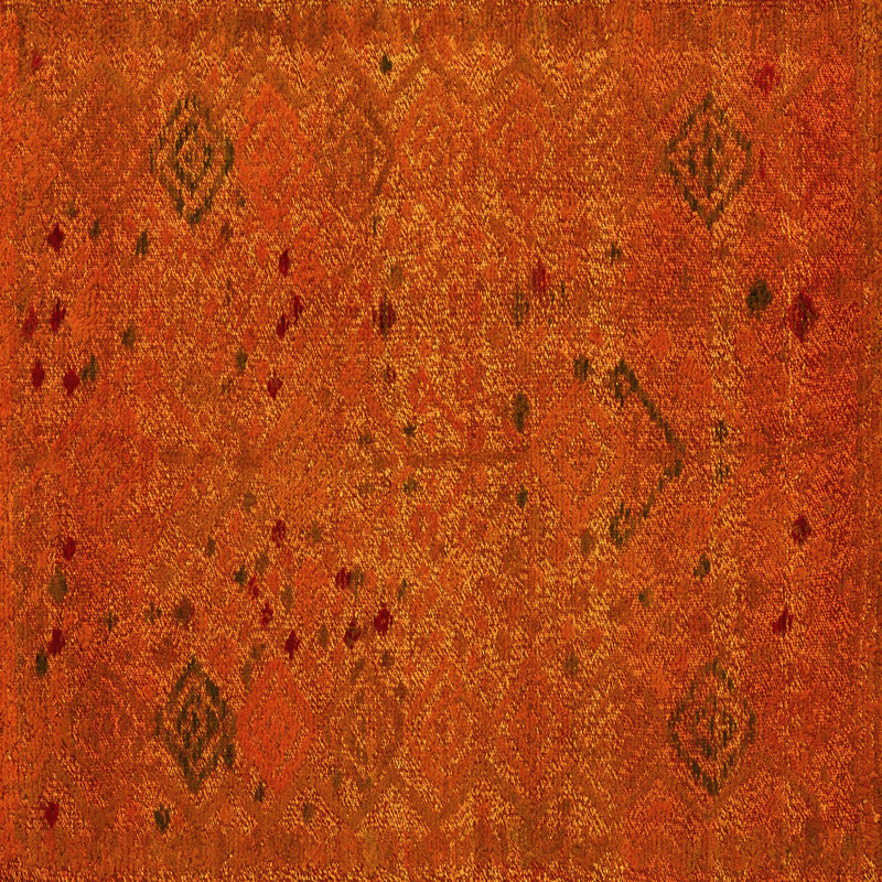 Tapis en laine / polyester tissé à la machine Southwestern, Carré 5 pi