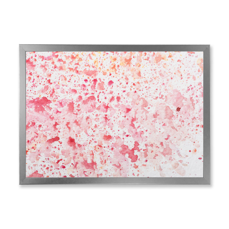 Red and Pink Stains - reproduction sur toile avec cadre flottant, H 8 po x l 12 po x P 1 po, Cadre photo argenté