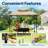 8 FT. W X 5 FT. D Steel Frame Double Roof BBQ Gazebo Canopy-112476670