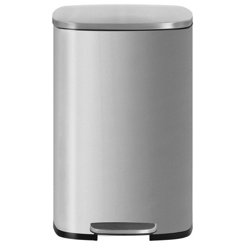 Silver Stainless Steel 13 Gallon Pedal Trash Can