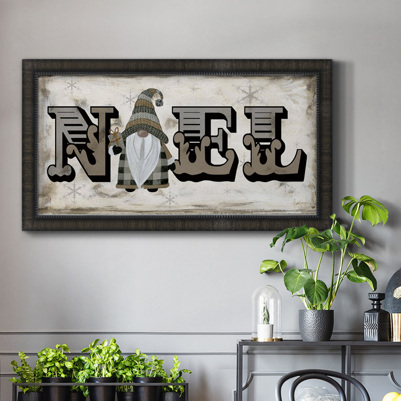 Toile encadrée de qualité supérieure «Winter Wonderland Friends Noel» - prête à être accrochée, H 29 po x l 53 po x P 1 po