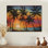 Paysage de palmiers audacieux colorés IV sur bois
