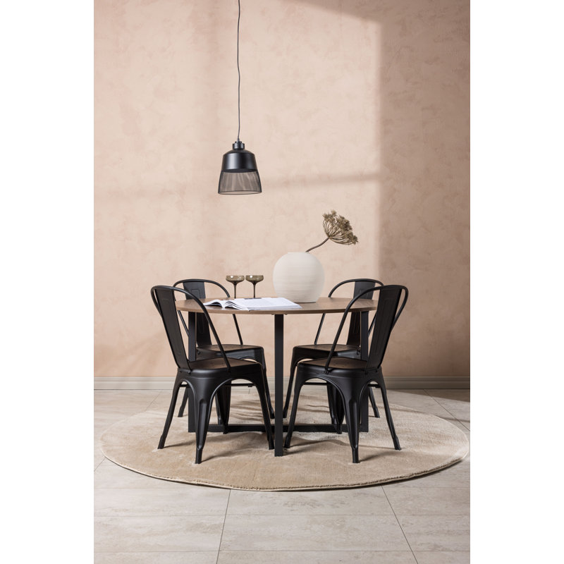 Tabor 4 - Person Dining Set, Black, Black