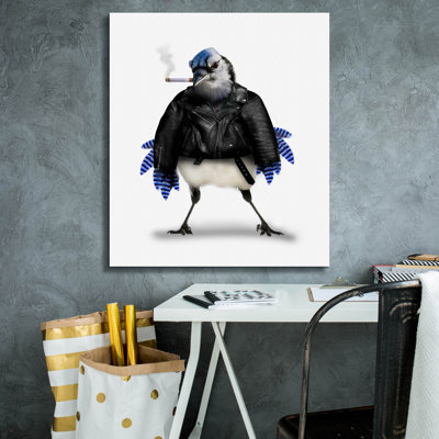«Blue Jay Bully» par John Hovenstine, toile épique Graffiti, 26 po x 30 po