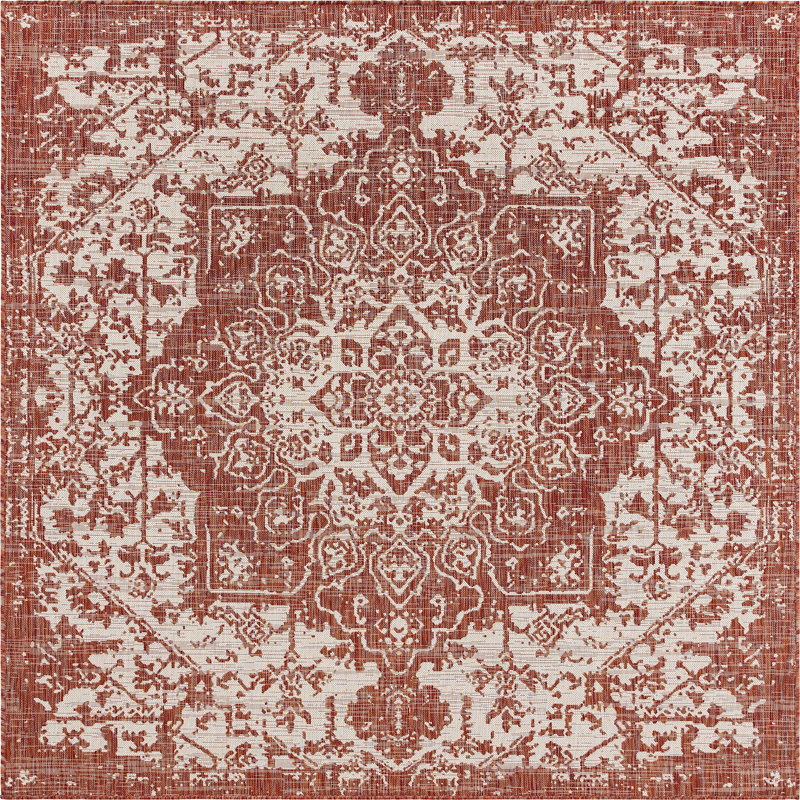 Outdoor Destiny Area Rug Bronzed Color, Square 7'10"