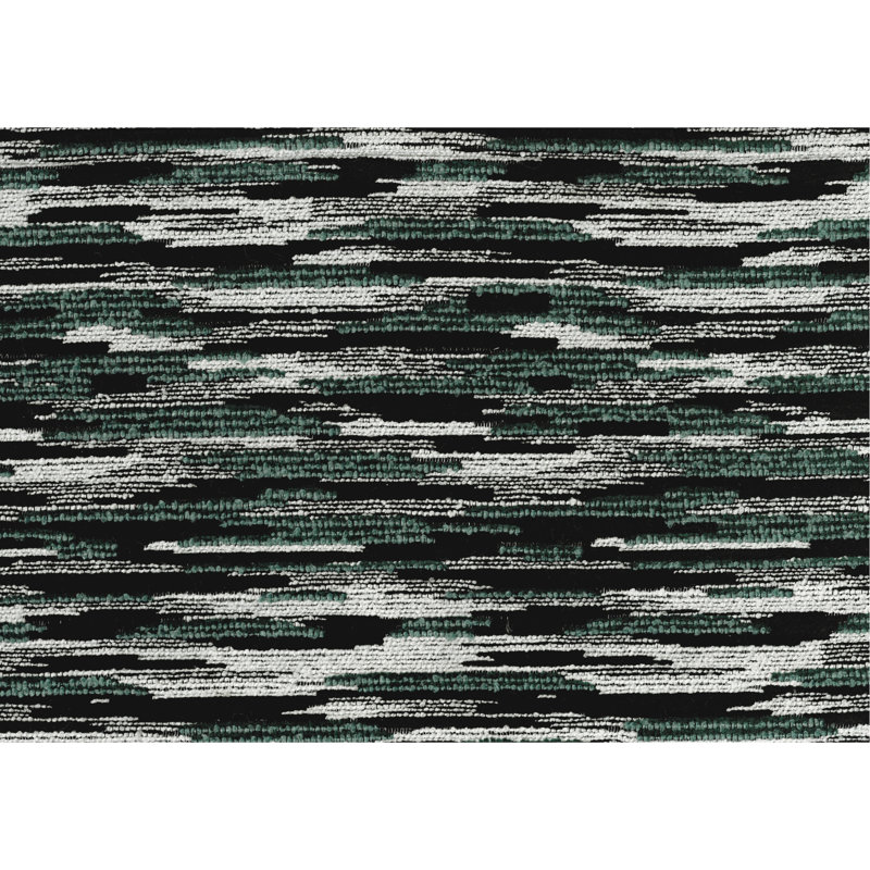 Pouf en tissu multicolore de 16 po x 16 po x 16 po, antidérapant et entièrement assemblé, contenu 100%, Noir / blanc