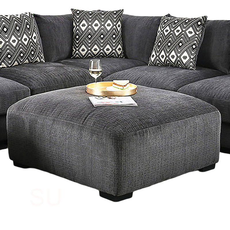 Repose-pieds carré de style contemporain en mousse à mémoire de forme