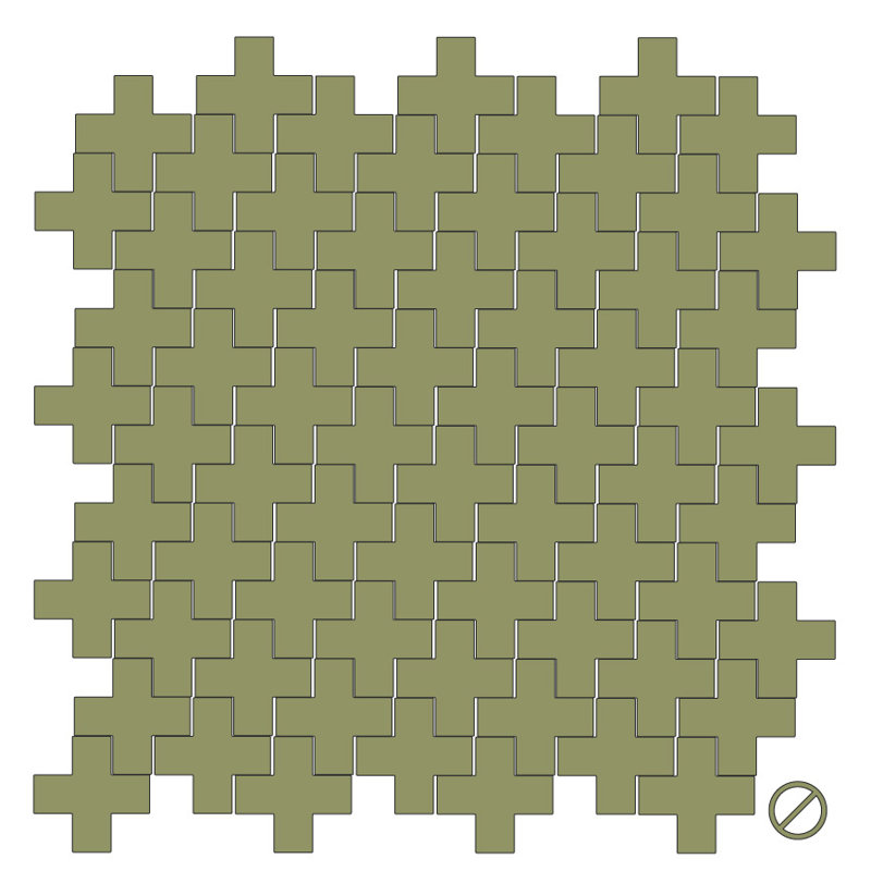 Décalcomanie murale à motifs croisés suisses, Olive, H 3 po x l 3 po x P 0,01 po