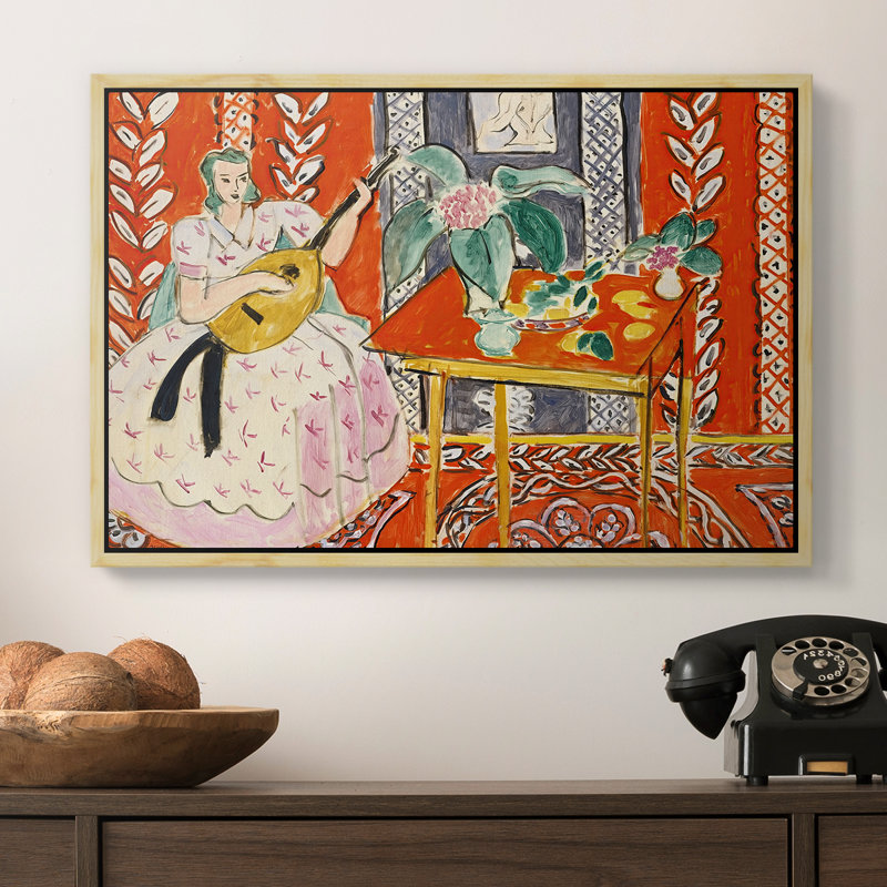 The Lute (Le Luth), 1943 - Henri Matisse, toile tendue avec châssis, 16 x 24, Naturel