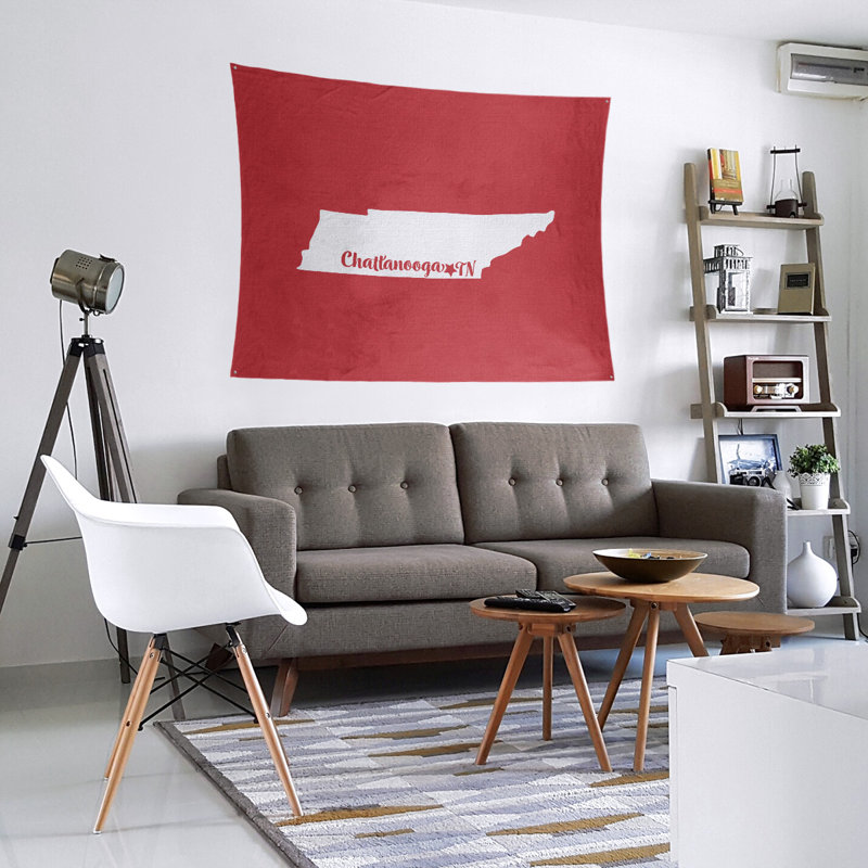 Tapisserie de Chattanooga, Tennessee, H 68 po x l 80 po, Rouge