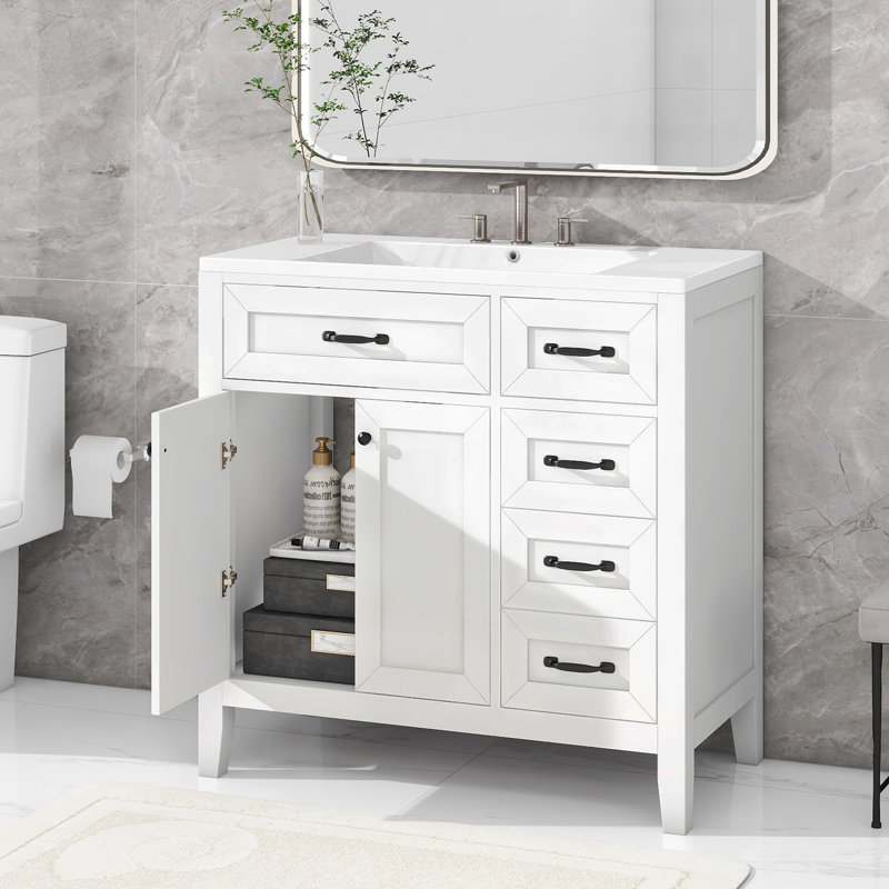  Armoire de meuble-lavabo 36 po avec lavabo 36 po, Blanc