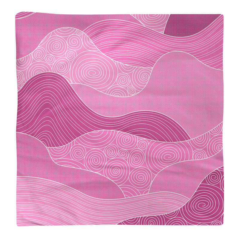 Serviette de coton à ondulations à la main, H 0,1 po x l 22 po x P 22 po, Rose, Sergé de polyester