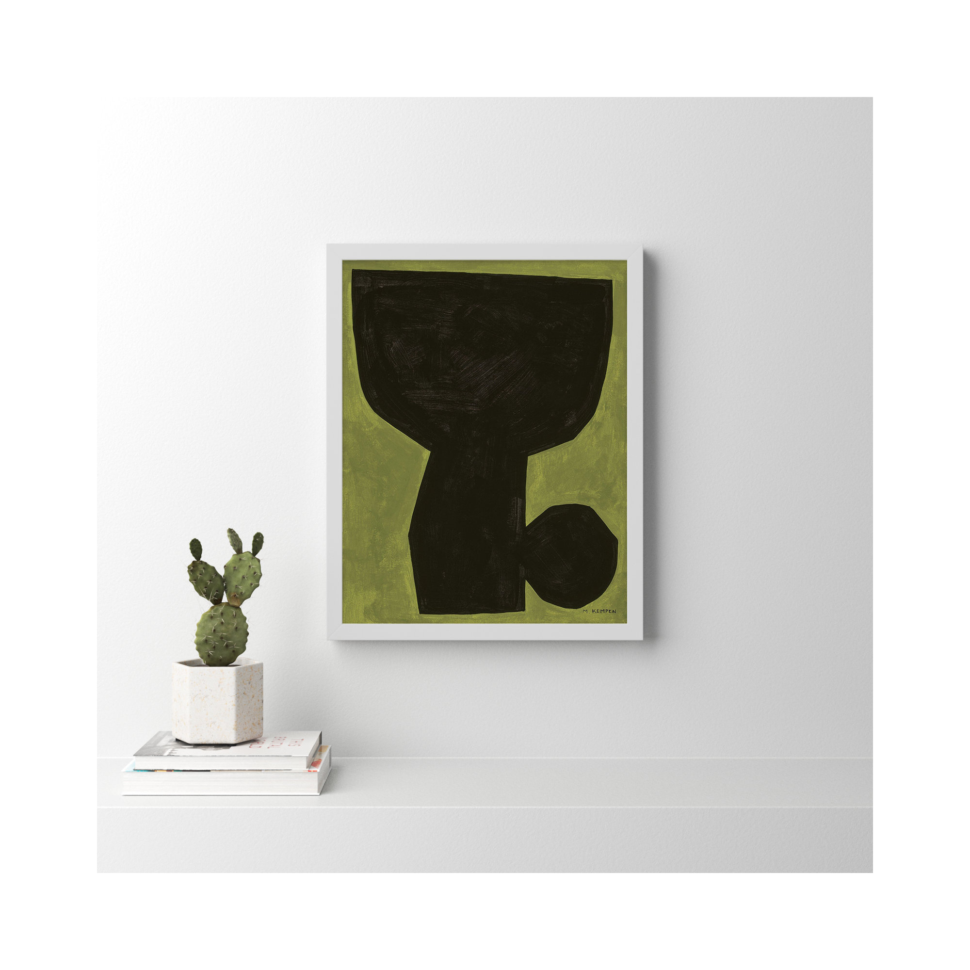 Module On Green 1 by Michael Kempen, White, 30" H x 24" W x 1.25" D