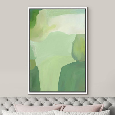 «Abstract Colorful Strokes Mint Green Stroke Landscape», reproduction d'art sur toile