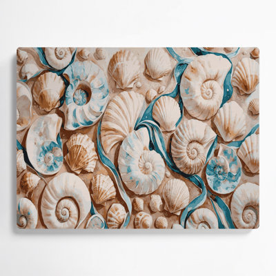 Coastal Shell Treasury Beige Metal Wall Art
