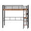 Lit mezzanine en métal avec bureau intégré, tablette de rangement et échelle-1286843212