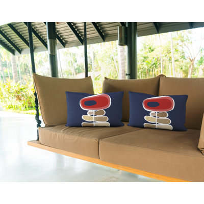 Housse et insert de coussin rectangulaire en polyester pour l'intérieur et l'extérieur