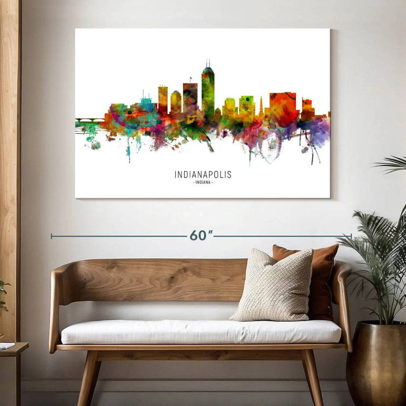 Sirpi Indianapolis Indiana Skyline I, H 34 po x l 51 po