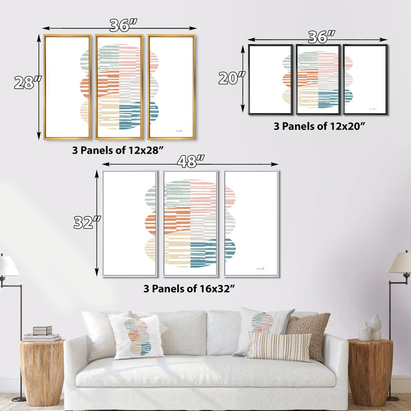 «Watercolor Geometric Triangle I», ensemble d'art mural encadré moderne sur toile Mid-Century, Noir