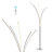 Fuochi 71" Modern Minimalist Metal 5-Branch Arc Dimmable Integrated Floor Lamp with Remote Control