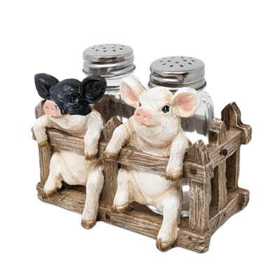 Résine sel et poivre porte-shaker cochon décor de cuisine de ferme