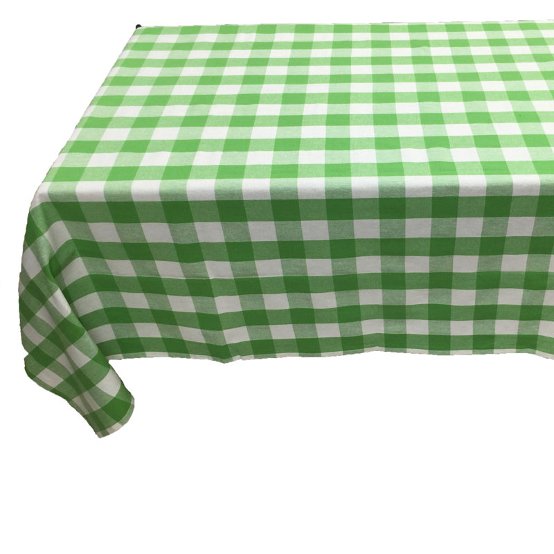 Knopp Plaid 100% Cotton Tablecloth, Green, 72" L x 54" W