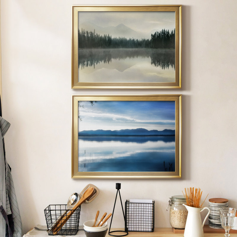 Jade Reflection - ensemble de 2 reproductions de cadres photo, Or, H 42,5 po x l 61 po x P 1 po