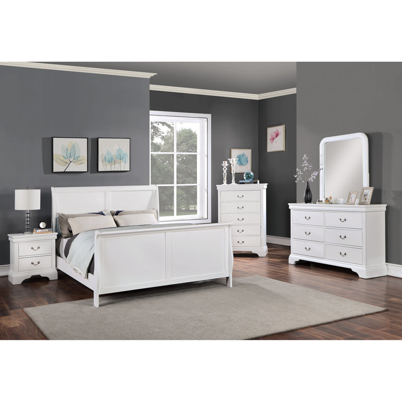 Tête de lit blanche avec contreplaqué moderne au design contemporain, Grand lit
