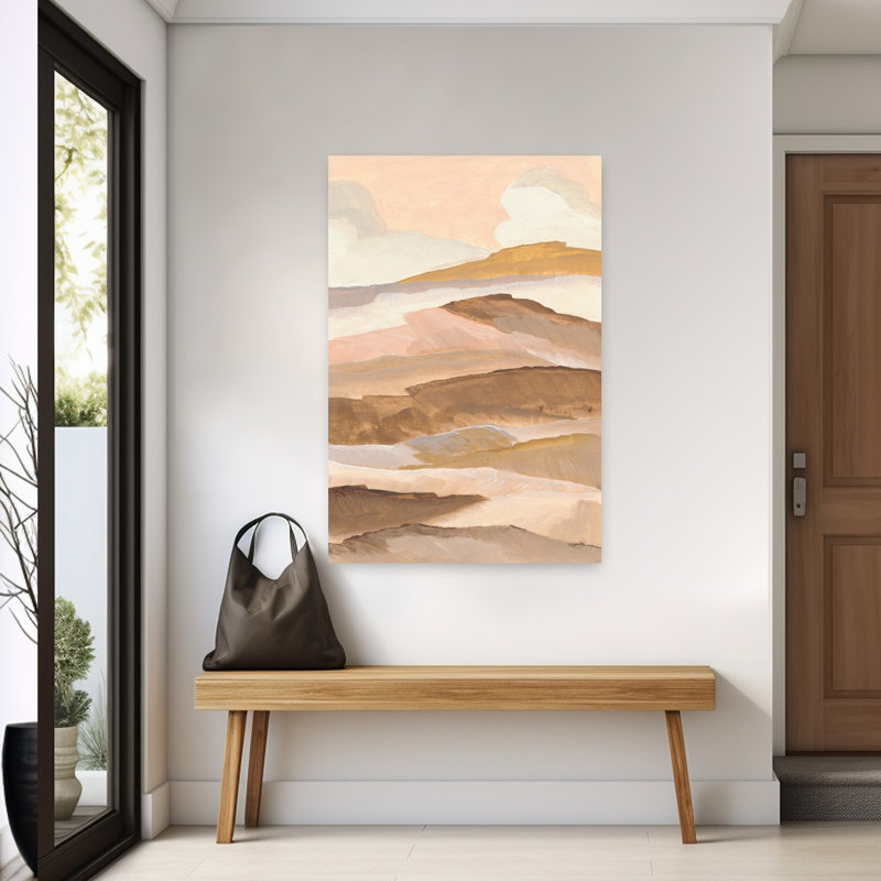 «Burnt Horizon Ll», art contemporain mural, paysage abstrait, 60" H x 40" W