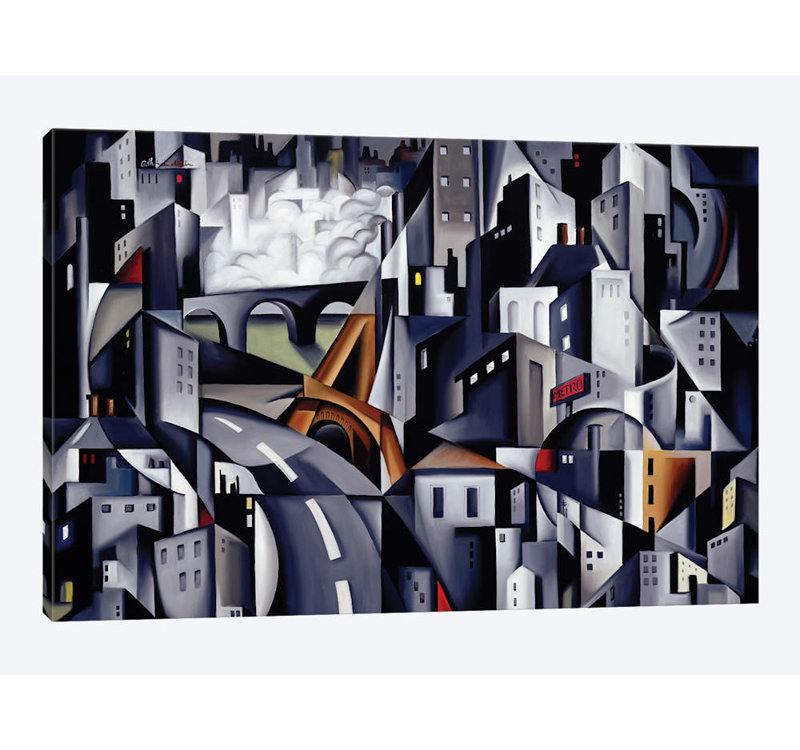 «La Rive Gauche» par Catherine Abel, impression sur toile tendue, 26 po x 40 po x 1,5 po, Toile tendue, Pas de tapis
