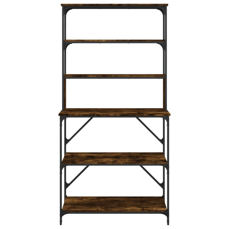 Jollain 90cm W Metal Shelving Unit, Smoked Oak