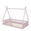 Lit simple en bois avec clôture-114402373