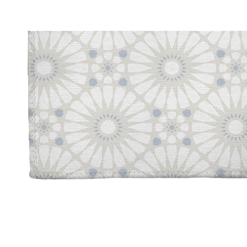 Tapis de lessive léger et antidérapant Sylvia, L 49 po x H 6 po, Ivoire géométrique