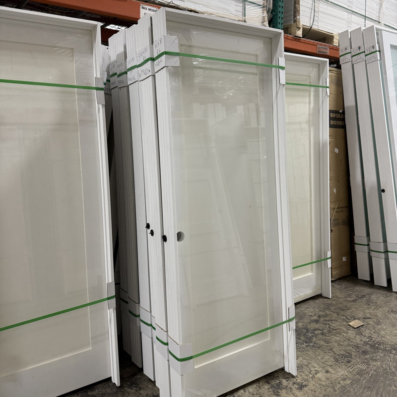 (Pré-verrouillé) Porte pré-suspendue intérieure à 1 panneau avec montants de porte de 4 9/16 po, 32 po x 80 po, Oui